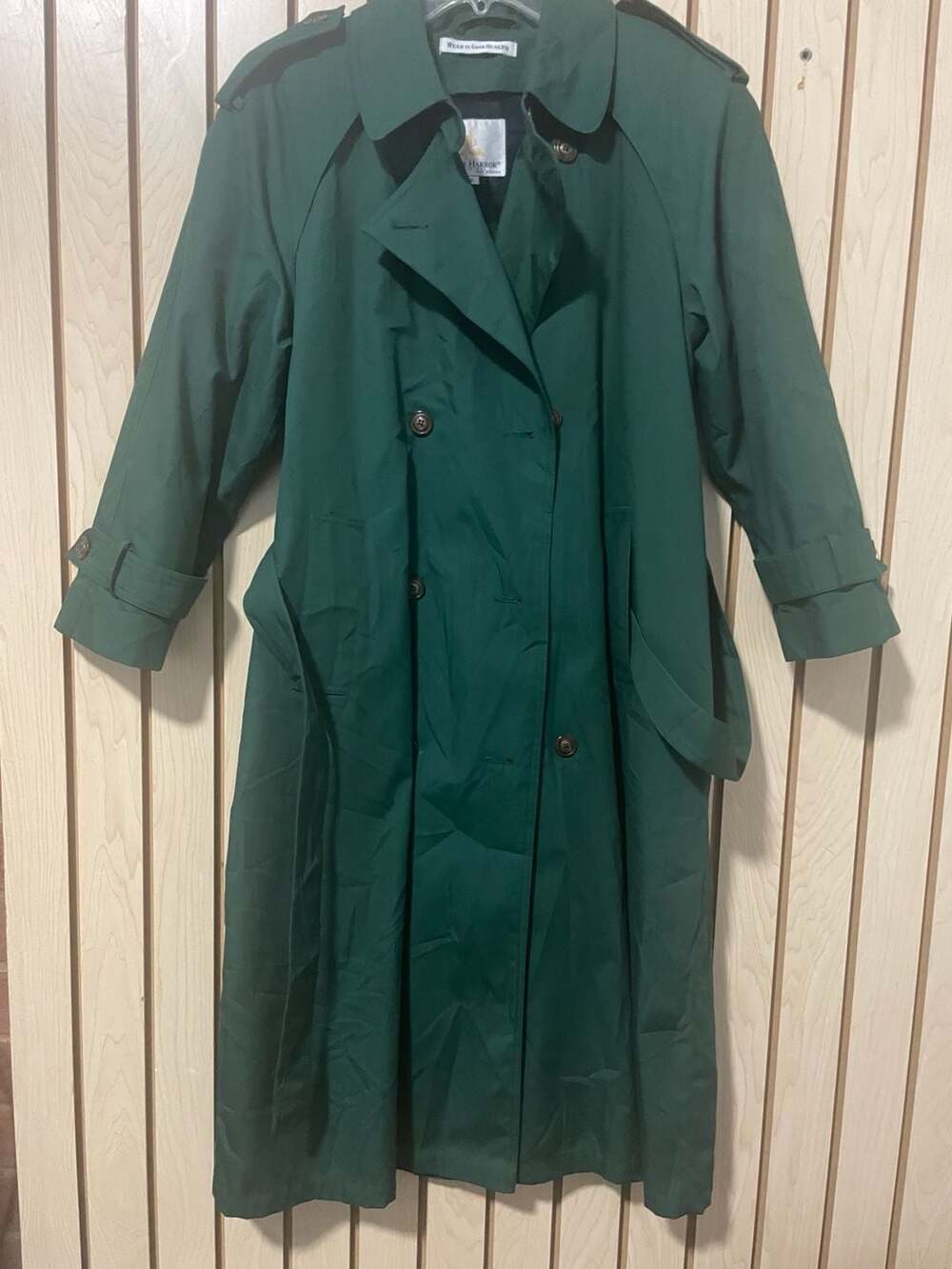 Vintage Misty Harbor Casuals Vintage Double-Breasted Trench Coat Green